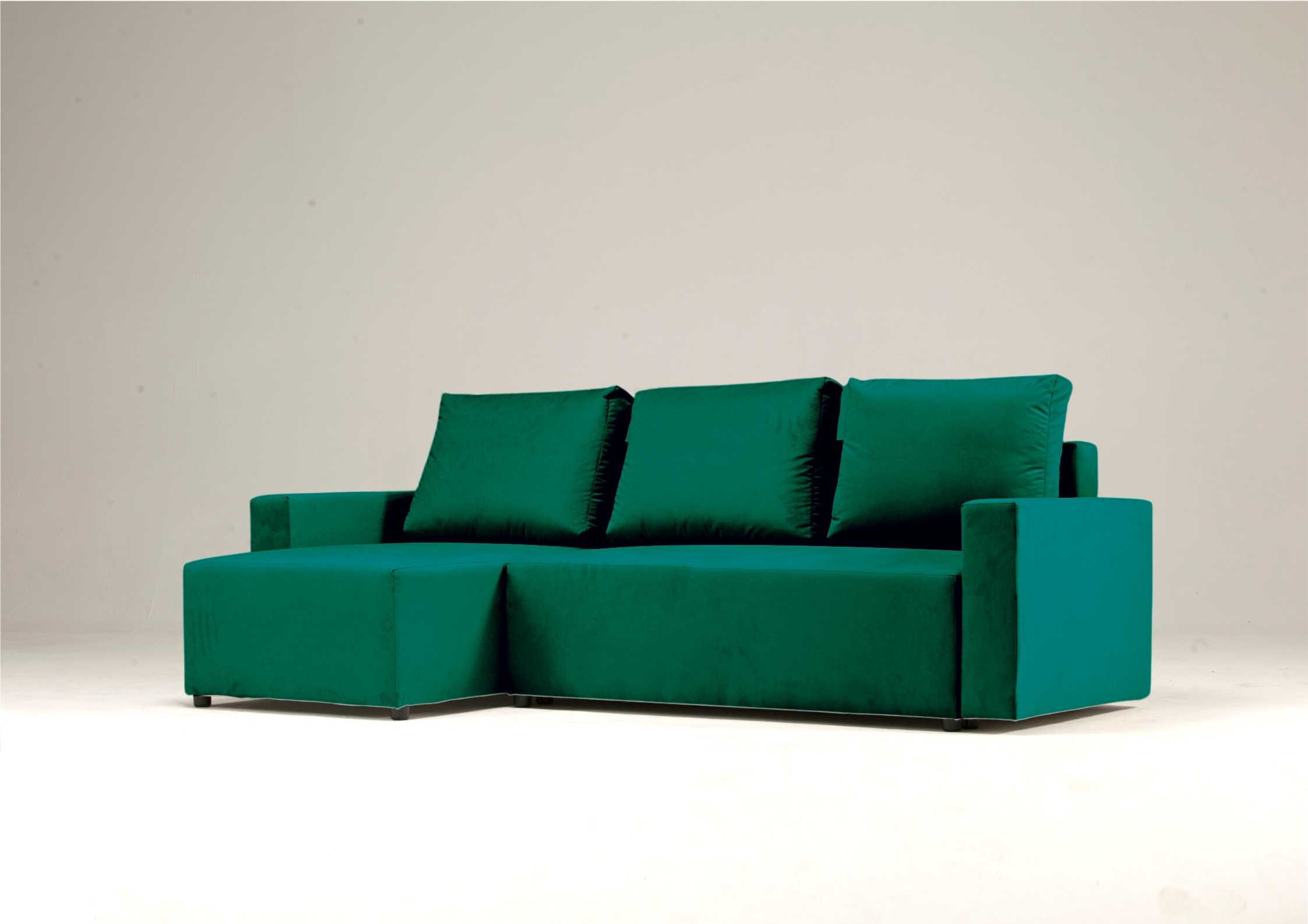 Klasyczny zielony narożnik rozkładany